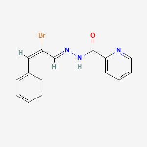 molecular formula C15H12BrN3O B3865982 N'-(2-bromo-3-phenyl-2-propen-1-ylidene)-2-pyridinecarbohydrazide 