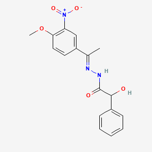 molecular formula C17H17N3O5 B3865993 2-hydroxy-N'-[1-(4-methoxy-3-nitrophenyl)ethylidene]-2-phenylacetohydrazide 