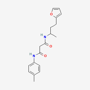 molecular formula C18H22N2O3 B3865999 N-[3-(2-furyl)-1-methylpropyl]-N'-(4-methylphenyl)malonamide 