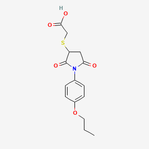 molecular formula C15H17NO5S B3866003 {[2,5-dioxo-1-(4-propoxyphenyl)-3-pyrrolidinyl]thio}acetic acid 