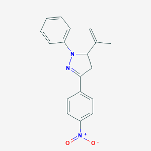 molecular formula C18H17N3O2 B386601 3-{4-nitrophenyl}-5-isopropenyl-1-phenyl-4,5-dihydro-1H-pyrazole 