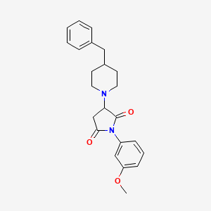 molecular formula C23H26N2O3 B3866051 3-(4-benzyl-1-piperidinyl)-1-(3-methoxyphenyl)-2,5-pyrrolidinedione 