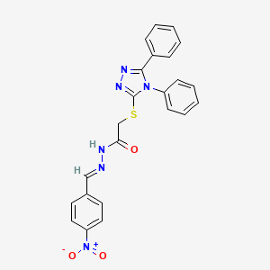 2-[(4,5-diphenyl-4H-1,2,4-triazol-3-yl)thio]-N'-(4-nitrobenzylidene)acetohydrazide