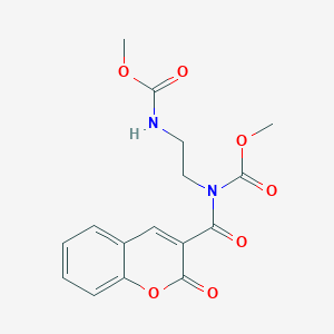 molecular formula C16H16N2O7 B3866054 methyl {2-[(methoxycarbonyl)amino]ethyl}[(2-oxo-2H-chromen-3-yl)carbonyl]carbamate 