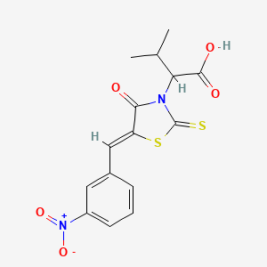 molecular formula C15H14N2O5S2 B3866074 3-methyl-2-[5-(3-nitrobenzylidene)-4-oxo-2-thioxo-1,3-thiazolidin-3-yl]butanoic acid 