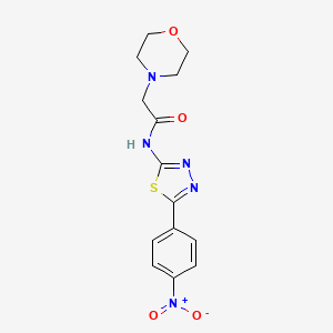 molecular formula C14H15N5O4S B3866084 2-(4-morpholinyl)-N-[5-(4-nitrophenyl)-1,3,4-thiadiazol-2-yl]acetamide 