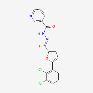 molecular formula C17H11Cl2N3O2 B3866088 N'-{[5-(2,3-dichlorophenyl)-2-furyl]methylene}nicotinohydrazide 