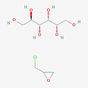 molecular formula C9H19ClO7 B038661 D-葡萄糖醇，与表氯醇的反应产物 CAS No. 68412-01-1