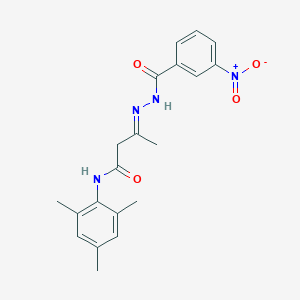 molecular formula C20H22N4O4 B386610 3-({3-nitrobenzoyl}hydrazono)-N-mesitylbutanamide 