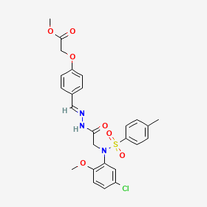 methyl {4-[2-({(5-chloro-2-methoxyphenyl)[(4-methylphenyl)sulfonyl]amino}acetyl)carbonohydrazonoyl]phenoxy}acetate