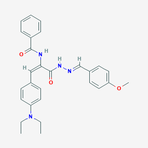 molecular formula C28H30N4O3 B386614 N-(2-[4-(diethylamino)phenyl]-1-{[2-(4-methoxybenzylidene)hydrazino]carbonyl}vinyl)benzamide 