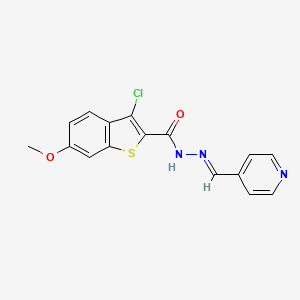 molecular formula C16H12ClN3O2S B3866144 3-chloro-6-methoxy-N'-(4-pyridinylmethylene)-1-benzothiophene-2-carbohydrazide 