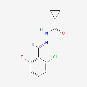 molecular formula C11H10ClFN2O B3866152 N'-(2-chloro-6-fluorobenzylidene)cyclopropanecarbohydrazide 