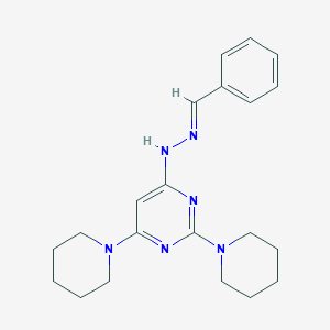 benzaldehyde (2,6-di-1-piperidinyl-4-pyrimidinyl)hydrazone