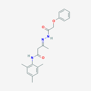molecular formula C21H25N3O3 B386616 N-mesityl-3-[(phenoxyacetyl)hydrazono]butanamide 