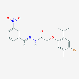 molecular formula C19H20BrN3O4 B3866190 2-(4-bromo-2-isopropyl-5-methylphenoxy)-N'-(3-nitrobenzylidene)acetohydrazide 