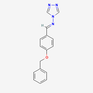 molecular formula C16H14N4O B3866203 N-[4-(苄氧基)苄叉]-4H-1,2,4-三唑-4-胺 