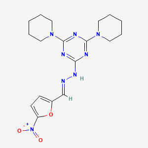 molecular formula C18H24N8O3 B3866224 5-nitro-2-furaldehyde (4,6-di-1-piperidinyl-1,3,5-triazin-2-yl)hydrazone 