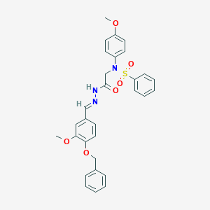 molecular formula C30H29N3O6S B386624 N-(2-{2-[4-(benzyloxy)-3-methoxybenzylidene]hydrazino}-2-oxoethyl)-N-(4-methoxyphenyl)benzenesulfonamide 