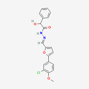 molecular formula C20H17ClN2O4 B3866248 N'-{[5-(3-chloro-4-methoxyphenyl)-2-furyl]methylene}-2-hydroxy-2-phenylacetohydrazide 
