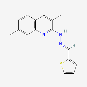 molecular formula C16H15N3S B3866263 2-thiophenecarbaldehyde (3,7-dimethyl-2-quinolinyl)hydrazone 