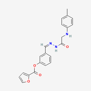 molecular formula C21H19N3O4 B3866277 3-(2-{[(4-methylphenyl)amino]acetyl}carbonohydrazonoyl)phenyl 2-furoate 
