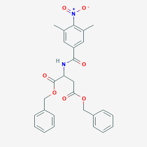 molecular formula C27H26N2O7 B386628 Dibenzyl 2-({4-nitro-3,5-dimethylbenzoyl}amino)succinate 