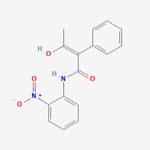 molecular formula C16H14N2O4 B3866293 3-hydroxy-N-(2-nitrophenyl)-2-phenyl-2-butenamide 