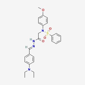 molecular formula C26H30N4O4S B3866305 N-(2-{2-[4-(diethylamino)benzylidene]hydrazino}-2-oxoethyl)-N-(4-methoxyphenyl)benzenesulfonamide 