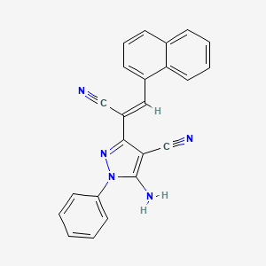 molecular formula C23H15N5 B3866312 5-amino-3-[1-cyano-2-(1-naphthyl)vinyl]-1-phenyl-1H-pyrazole-4-carbonitrile 