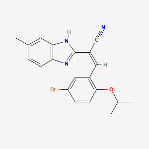 molecular formula C20H18BrN3O B3866326 3-(5-bromo-2-isopropoxyphenyl)-2-(5-methyl-1H-benzimidazol-2-yl)acrylonitrile 