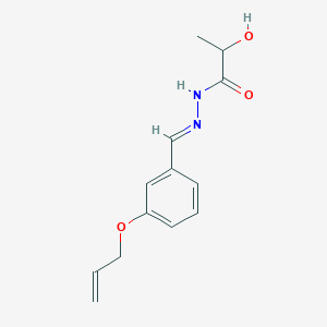 molecular formula C13H16N2O3 B3866364 N'-[3-(allyloxy)benzylidene]-2-hydroxypropanohydrazide 