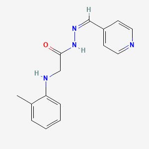 molecular formula C15H16N4O B3866378 2-[(2-methylphenyl)amino]-N'-(4-pyridinylmethylene)acetohydrazide 