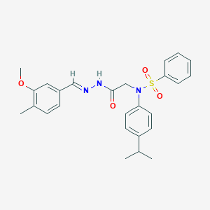 molecular formula C26H29N3O4S B386639 N-(4-isopropylphenyl)-N-{2-[2-(3-methoxy-4-methylbenzylidene)hydrazino]-2-oxoethyl}benzenesulfonamide 