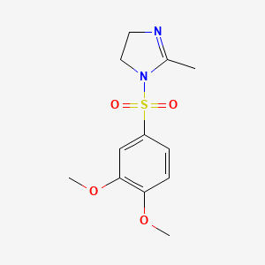 molecular formula C12H16N2O4S B3866405 1-[(3,4-dimethoxyphenyl)sulfonyl]-2-methyl-4,5-dihydro-1H-imidazole 