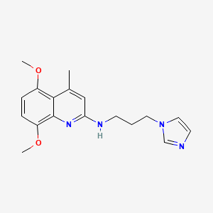 molecular formula C18H22N4O2 B3866410 N-[3-(1H-imidazol-1-yl)propyl]-5,8-dimethoxy-4-methyl-2-quinolinamine 