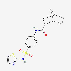 molecular formula C17H19N3O3S2 B3866416 N-{4-[(1,3-thiazol-2-ylamino)sulfonyl]phenyl}bicyclo[2.2.1]heptane-2-carboxamide 