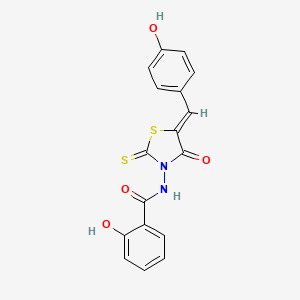 molecular formula C17H12N2O4S2 B3866424 2-hydroxy-N-[5-(4-hydroxybenzylidene)-4-oxo-2-thioxo-1,3-thiazolidin-3-yl]benzamide 