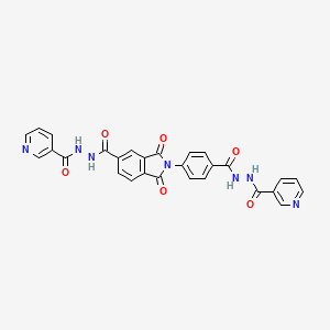 molecular formula C28H19N7O6 B3866428 1,3-dioxo-N'-(3-pyridinylcarbonyl)-2-(4-{[2-(3-pyridinylcarbonyl)hydrazino]carbonyl}phenyl)-5-isoindolinecarbohydrazide 