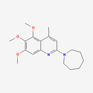 molecular formula C19H26N2O3 B3866435 2-(1-azepanyl)-5,6,7-trimethoxy-4-methylquinoline 