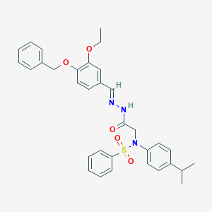 molecular formula C33H35N3O5S B386645 N-(2-{2-[4-(benzyloxy)-3-ethoxybenzylidene]hydrazino}-2-oxoethyl)-N-(4-isopropylphenyl)benzenesulfonamide 