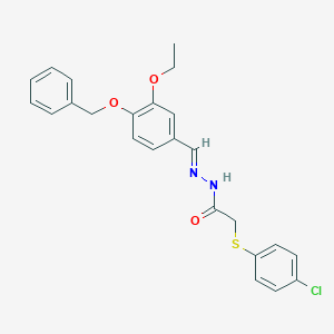 molecular formula C24H23ClN2O3S B386647 N'-[4-(benzyloxy)-3-ethoxybenzylidene]-2-[(4-chlorophenyl)sulfanyl]acetohydrazide 