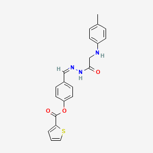 molecular formula C21H19N3O3S B3866471 4-(2-{[(4-methylphenyl)amino]acetyl}carbonohydrazonoyl)phenyl 2-thiophenecarboxylate 