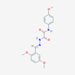 molecular formula C18H19N3O5 B3866481 2-[2-(2,5-dimethoxybenzylidene)hydrazino]-N-(4-methoxyphenyl)-2-oxoacetamide 