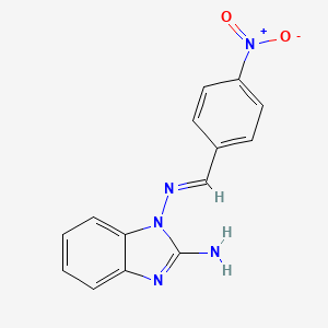 molecular formula C14H11N5O2 B3866488 N~1~-(4-nitrobenzylidene)-1H-benzimidazole-1,2-diamine 