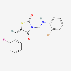 molecular formula C17H12BrFN2O2S B3866490 3-{[(2-bromophenyl)amino]methyl}-5-(2-fluorobenzylidene)-1,3-thiazolidine-2,4-dione 