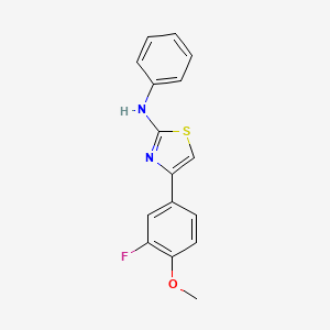 molecular formula C16H13FN2OS B3866511 4-(3-fluoro-4-methoxyphenyl)-N-phenyl-1,3-thiazol-2-amine 