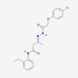 molecular formula C20H22BrN3O3 B386652 3-{[(4-bromophenoxy)acetyl]hydrazono}-N-(2-ethylphenyl)butanamide 