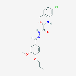 molecular formula C20H22ClN3O4 B386654 N-(5-chloro-2-methylphenyl)-2-[2-(3-methoxy-4-propoxybenzylidene)hydrazino]-2-oxoacetamide 