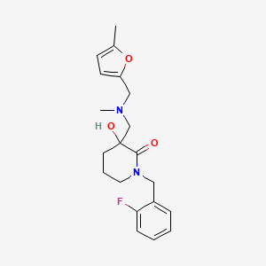 molecular formula C20H25FN2O3 B3866570 1-(2-fluorobenzyl)-3-hydroxy-3-({methyl[(5-methyl-2-furyl)methyl]amino}methyl)-2-piperidinone 